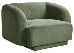 Kreslo zelené polyester látkové čalúnenie retro glamour štýl s podrúčkami obývacia izba