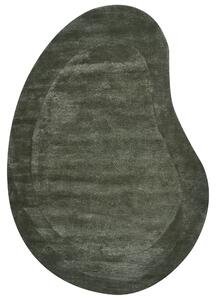Koberec zelený viskózový 160 x 230 cm asymetrický nepravidelný tvar dizajnový koberec