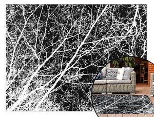 Tutumi - Koberec Nature 4D White Trees - čierna / biela - 160x230 cm
