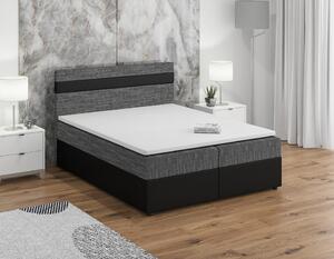 Boxspringová posteľ s úložným priestorom SISI COMFORT - 120x200, šedá / čierna