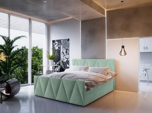 Boxspringová manželská posteľ VASILISA COMFORT 3 - 140x200, svetlo zelená