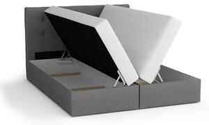 Boxspringová posteľ s úložným priestorom MARLEN COMFORT - 200x200, antracitová / béžová