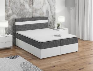 Boxspringová posteľ s úložným priestorom SISI COMFORT - 200x200, šedá / biela