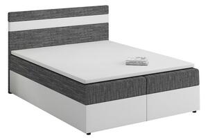 Boxspringová posteľ s úložným priestorom SISI - 120x200, šedá / biela