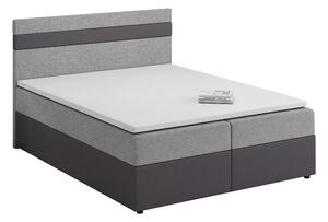 Boxspringová posteľ s úložným priestorom SISI - 200x200, svetlo šedá / šedá