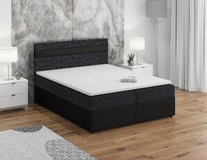 Boxspringová posteľ s úložným priestorom SISI COMFORT - 200x200, čierna / čierna