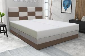 Boxspringová posteľ s úložným priestorom MARLEN COMFORT - 120x200, hnedá / béžová