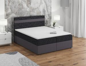 Boxspringová posteľ s úložným priestorom SISI COMFORT - 200x200, čierna / šedá