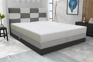 Boxspringová posteľ s úložným priestorom MARLEN - 120x200, šedá / béžová
