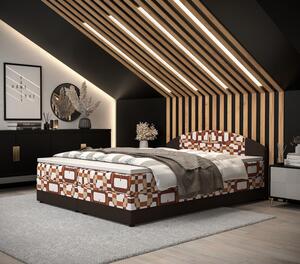 Boxspringová posteľ s úložným priestorom LIZANA COMFORT - 160x200, vzor 1 / hnedá