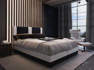 Boxspringová posteľ s úložným priestorom PIERROT - 160x200, čierna / biela