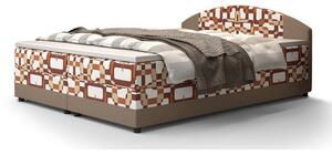 Boxspringová posteľ s úložným priestorom LIZANA COMFORT - 140x200, vzor 1 / béžová