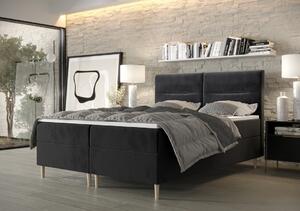Boxspringová posteľ s úložným priestorom HENNI - 200x200, svetlá grafitová