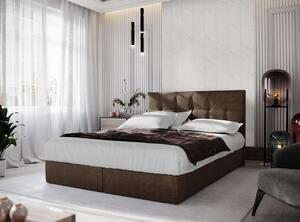Boxspringová posteľ s úložným priestorom PURAM - 120x200, hnedá