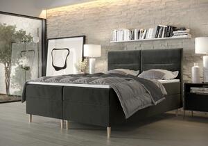 Boxspringová posteľ s úložným priestorom HENNI - 120x200, popolavá