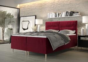 Boxspringová posteľ s úložným priestorom HENNI - 200x200, červená