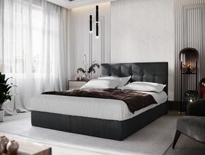 Boxspringová posteľ s úložným priestorom PURAM - 120x200, čierna