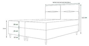 Boxspringová posteľ s úložným priestorom HENNI - 120x200, šedomodrá