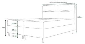 Boxspringová posteľ s úložným priestorom HENNI COMFORT - 200x200, šedomodrá