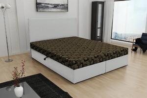 Boxspringová posteľ s úložným priestorom DANIELA COMFORT - 140x200, biela / hnedá