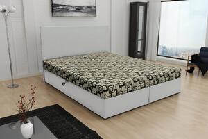 Boxspringová posteľ s úložným priestorom DANIELA COMFORT - 160x200, biela / béžová