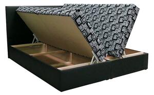 Boxspringová posteľ s úložným priestorom DANIELA COMFORT - 180x200, čierna / šedá