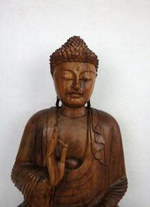 Socha Budha sediaci, exotické drevo, ručná práca , 80 cm