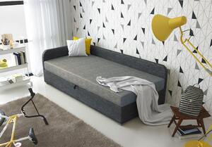 Jednolôžková čalúnená posteľ VALESKA COMFORT - 90x200, ľavá, svetlo šedá / šedá