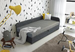 Jednolôžková čalúnená posteľ VALESKA COMFORT - 80x200, pravá, svetlo šedá / šedá