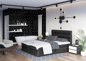 Boxspringová posteľ s úložným priestorom WALLY - 200x200, čierna