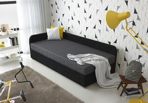 Jednolôžková čalúnená posteľ VALESKA COMFORT - 80x200, ľavá, šedá / čierna
