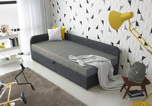 Jednolôžková čalúnená posteľ VALESKA COMFORT - 80x200, ľavá, svetlo šedá / šedá