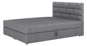 Boxspringová posteľ s úložným priestorom WALLY COMFORT - 160x200, tmavo šedá