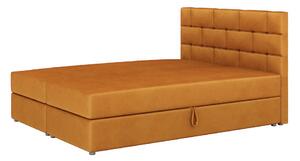 Boxspringová posteľ s úložným priestorom WALLY COMFORT - 180x200, horčicová