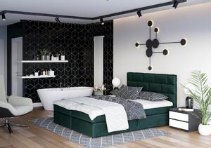 Boxspringová posteľ s úložným priestorom WALLY COMFORT - 140x200, zelená