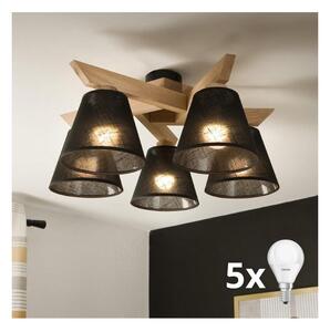 Brilagi - LED Prisadený luster ANTHONY 5xE14/40W/230V dub/čierna