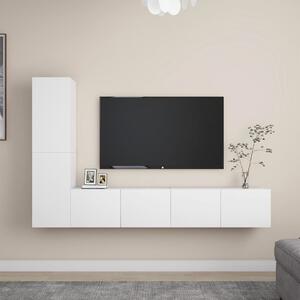4-dielna súprava TV skriniek biela drevotrieska