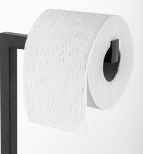 Erga Trapa, hranatý držiak WC papiera so zásobníkom na toaletný papier, čierna matná, ERG-YKA-P.TRAPA-BLK