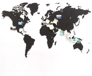 MiMi Innovations Nástenná mapa sveta Luxury, puzzle, čierna 150x90 cm