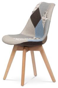 Stolička, poťah látka patchwork, drevené nohy (a-764 patchwork)