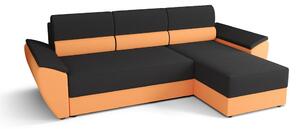 Rozkladacia rohová sedacia súprava OPHELIA - tmavo šedá / oranžová