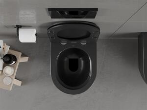 Mexen Carmen závesné wc rimless s toaletným Slim sedátkom z duroplastu, čierna matná - 30881085