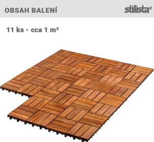 STILISTA drevené dlaždice, mozaika 4 x 3, agát, 2 m², 22 ks