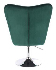 LuxuryForm DESIGN Kreslo AURORA VELUR na striebornom tanieri - zelené