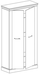 Dvojdverová skriňa AILISH - šírka 107 cm, jaseň svetlý