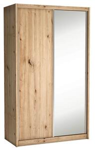 Skriňa s posuvnými dverami a zrkadlom ANICA - šírka 143 cm, dub artisan
