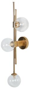 Nástenná lampa zlatá železo a sklo 3 svetlá moderný dizajn stropné svetlo glamour štýl