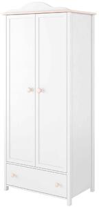 Detská šatníková skriňa LALI - 85 cm, biela / ružová