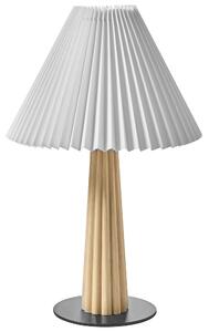 Stolná lampa prírodná kaučukové drevo biele látkové tienidlo industriálny štýl spálňa obývacia izba