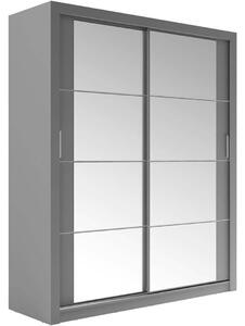 Šatníková skriňa so zrkadlom 180 cm MAWELYN 4 - šedá